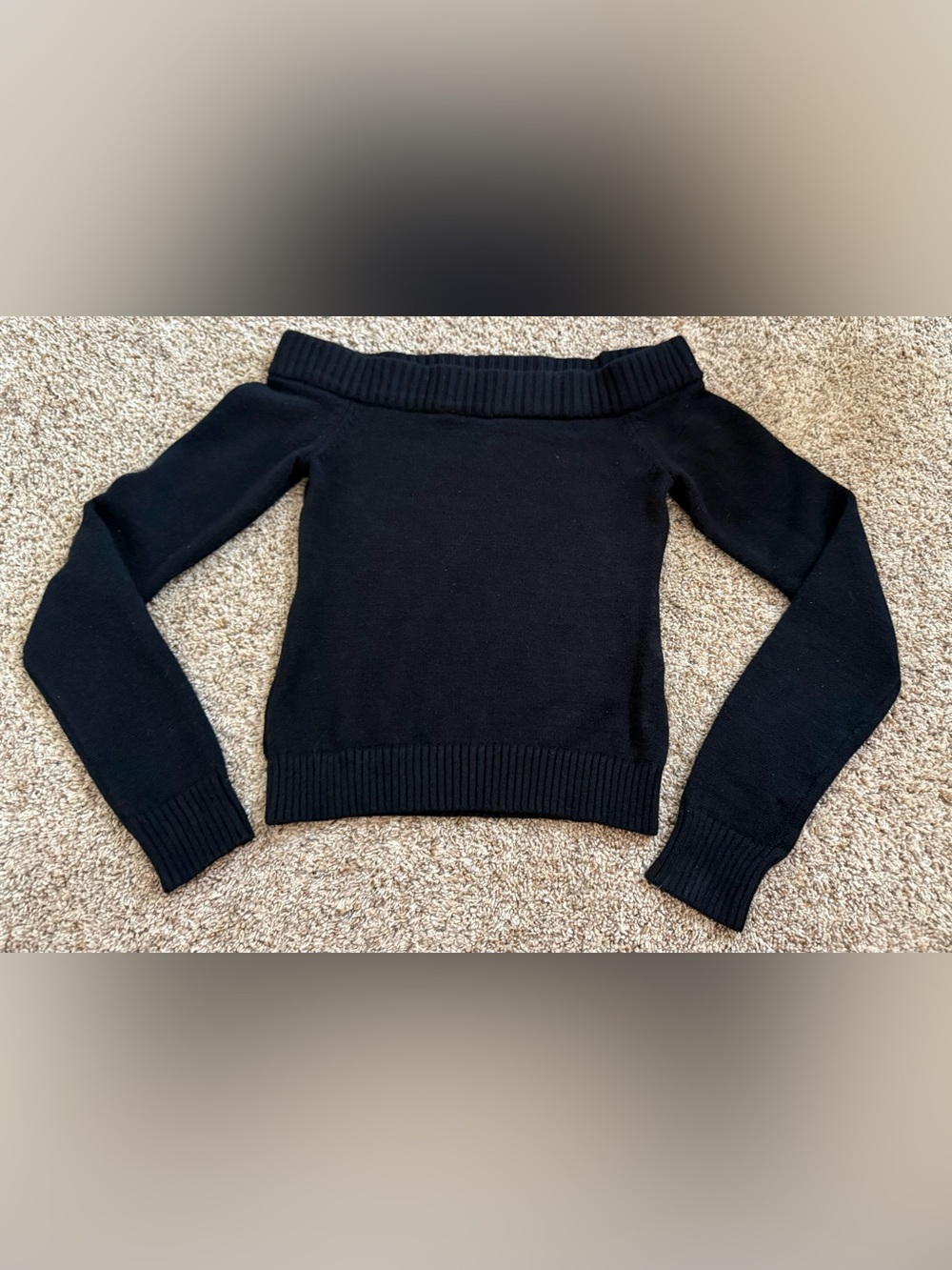 Edikted Black Off Shoulder Oversized Sweater Size S